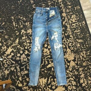 Free People We The Free Phoenix Distressed High-Rise Skinny Jeans 27 6